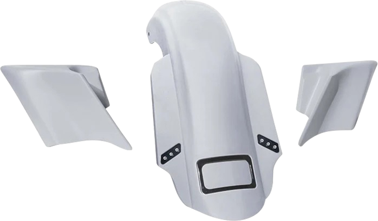 Swoop Three Piece Stretched Rear Fender Kit With Side Panels and Thunder Pods