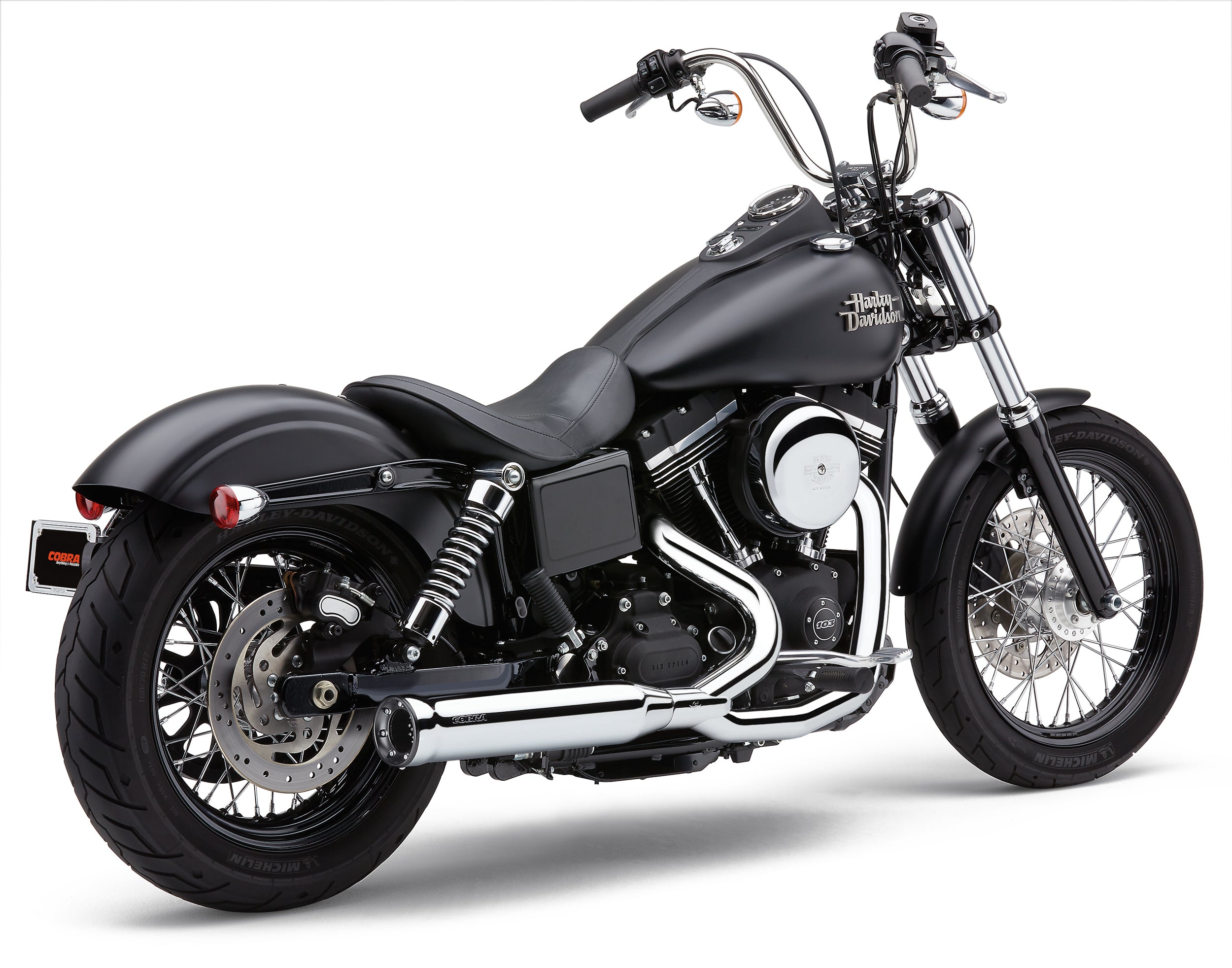 POWRPRO RPT 2-1 CHROME/ BLK TIP DYNA 12-17