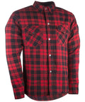 Front angle of the Marksman Flannel in red and black