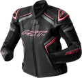 S1 D3O LEATHER LADIES JACKET BLK/FLO PINK 3XL