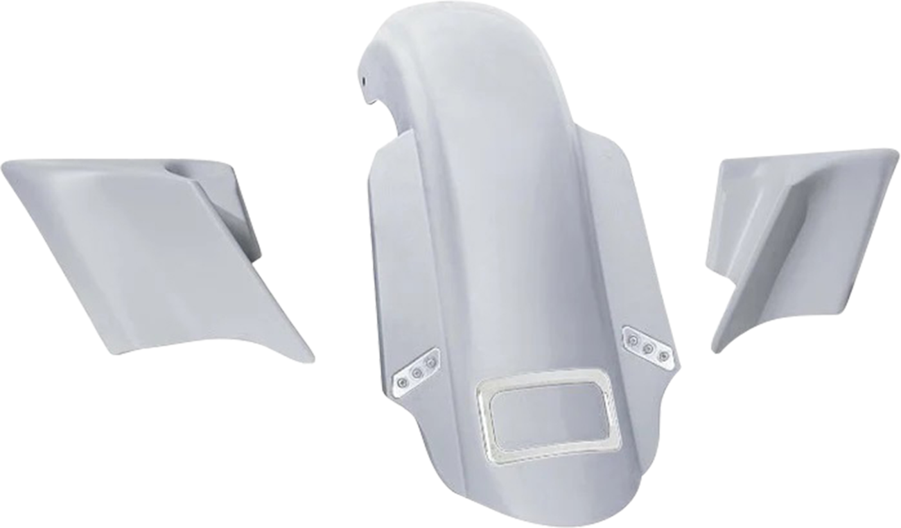 Swoop Three Piece Stretched Rear Fender Kit With Side Panels and Thunder Pods