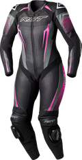 TRACTECH EVO D3O LADIES SUIT BLACK/PINK LEATHER SM