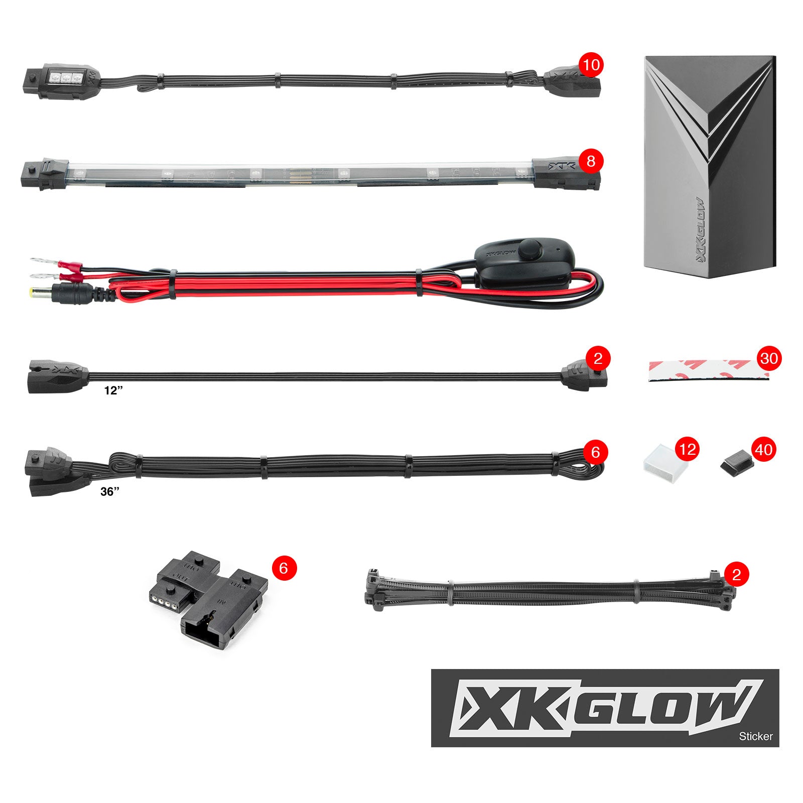 Multi-color Motorcycle LED Accent Light Kit w/Remote Key Fob