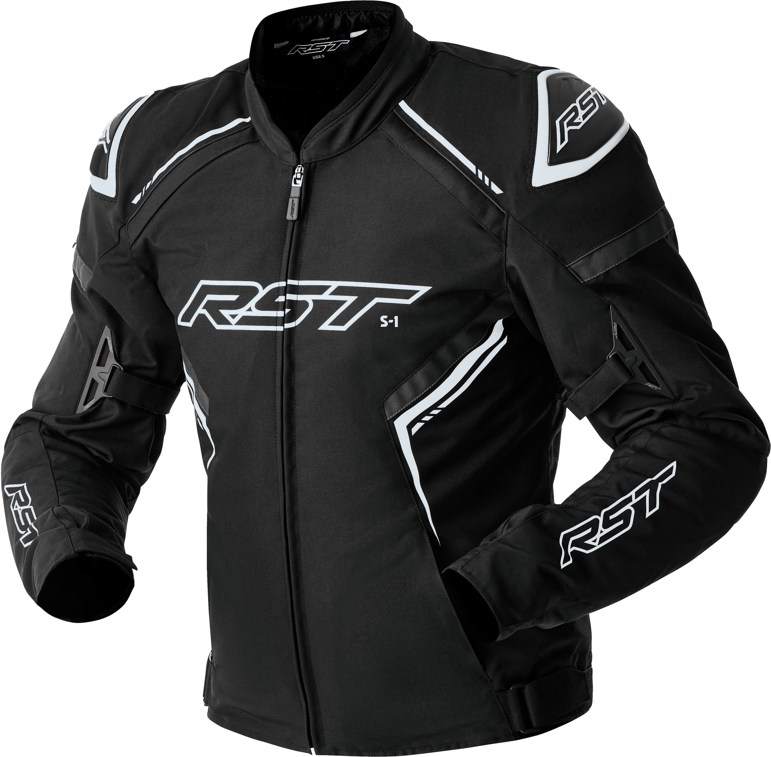 S1 D3O TEXTILE JACKET BLACK/WHITE SM